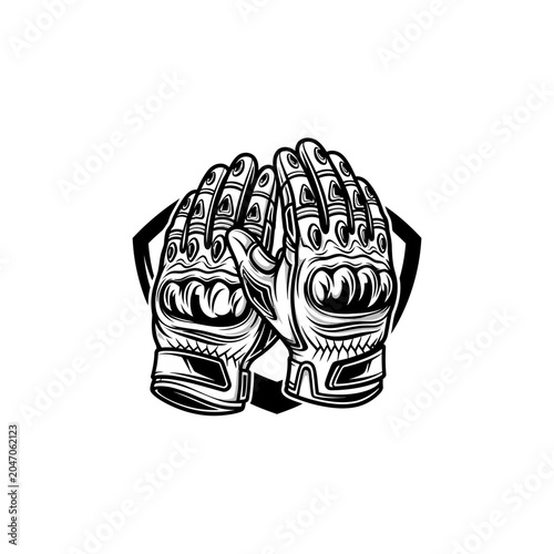 Quadro su tela Detailed motorcycle racing gloves pair.