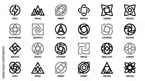 Foto Geometric shapes and symbols icons.