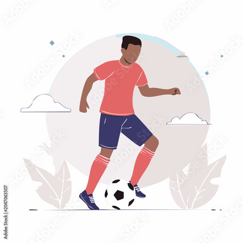 Soccer Player Dribbling Ball