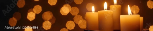 Golden bokeh lights, blurred Hanukkah candles Festive Chanukah background , flame, warmth, faith