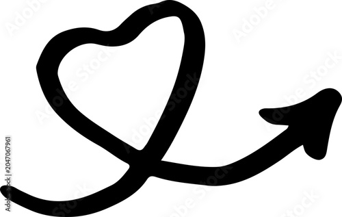 Tablou pe pânză Hand Drawn Heart Arrow