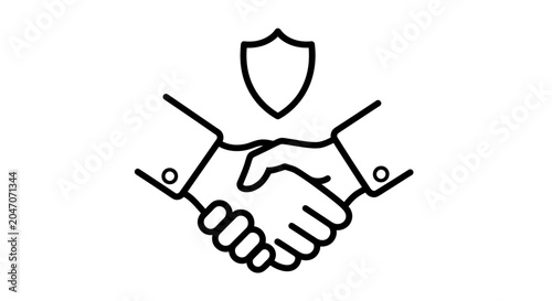 Two hands clasped in a firm handshake symbolizing partnership and mutual agreement in a business setting.