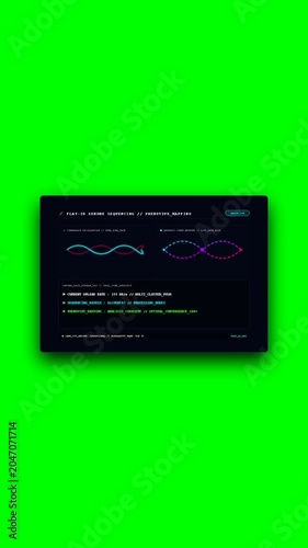 Neon Code Display with Colorful Waves on Black Background