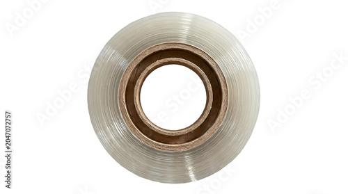 Transparent adhesive tape roll isolated on white background
