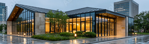 Modern Building with Glass ...