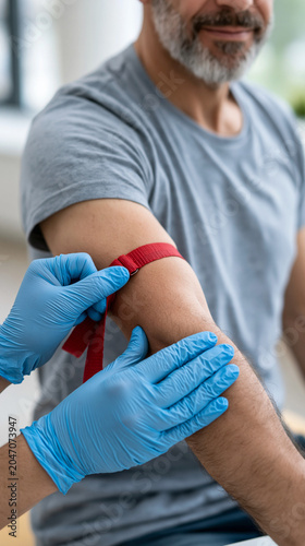 Medical Procedure: A gloved...