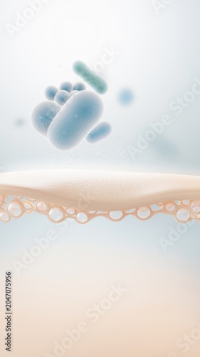 3D Skincare Microbiome Bacteria on Skin Surface