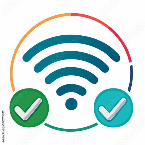 Wi-Fi Signal Strength and Connection Status Icon