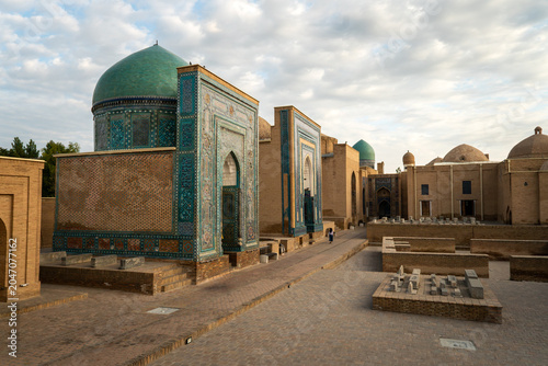 The ancient mausoleum of Shakh-I-Zinda, The Tomb of living King, during the reign of Amir Temur in Samarkand, Uzbekistan.