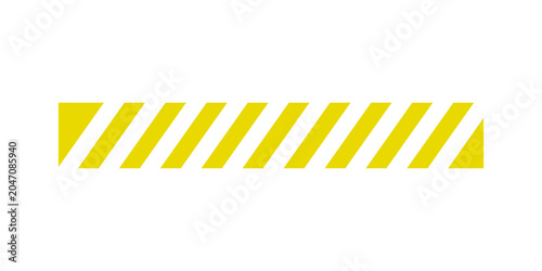 Caution tape graphic yellow and black diagonal stripes isolated on transparent background