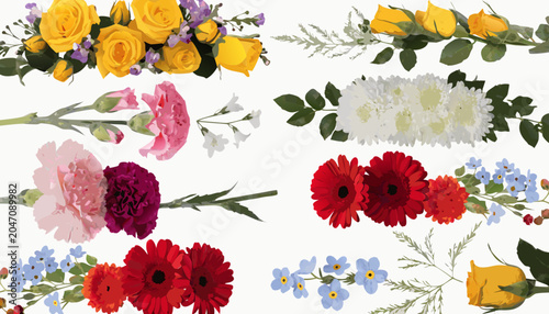 

Beautiful seamless pattern with watercolor rose and poppy flowers, red and pink floral illustration for summer design decoration