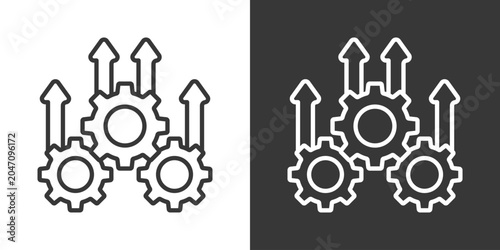 Schilderij op canvas Excellence Icon Set Vector Collection Isolated In Black And White