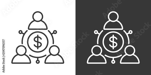 Tableau sur toile Consortium Icon Set Vector Collection Isolated In Black And White