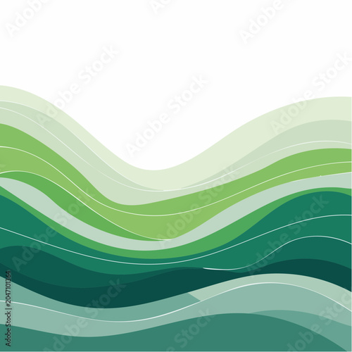 Abstract green wavy lines background