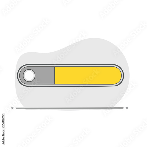 Flat design search bar with yellow progress indicator