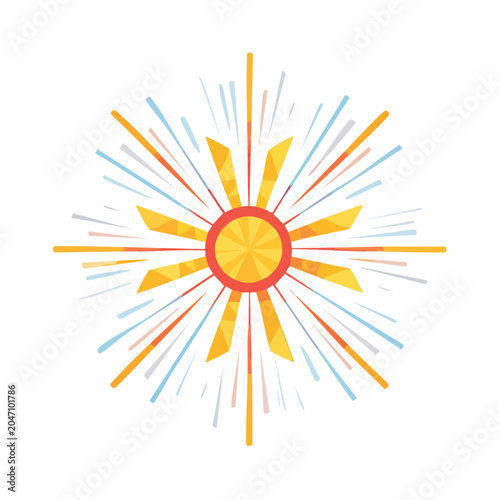 Geometric sunburst with radiating lines
