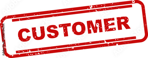 Obraz na płótnie Red rubber stamp with the word customer isolated on a white background business