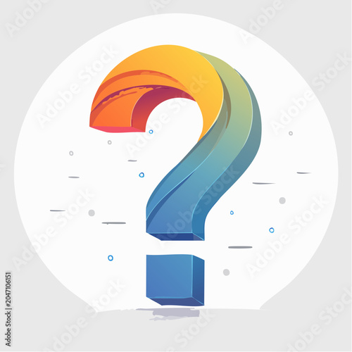 Colorful 3D Question Mark Symbol