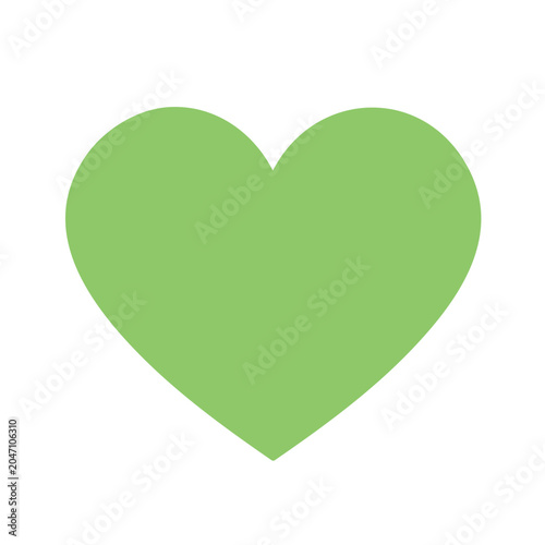 Green heart icon on white background