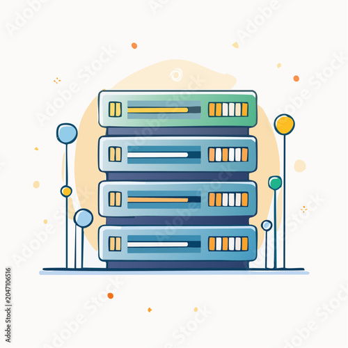 Server Rack Illustration