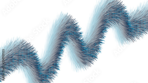 Abstract Blue Energy Wave with Fur Texture