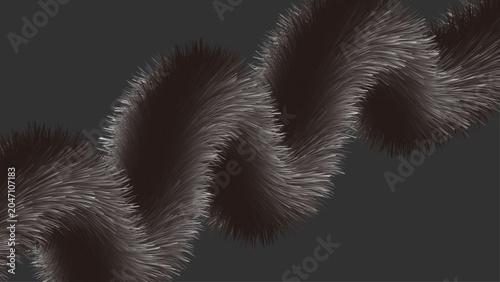Luxury Black Fur Wave Abstract Background