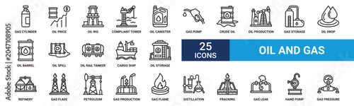 Obraz na płótnie Oil and gas icon set