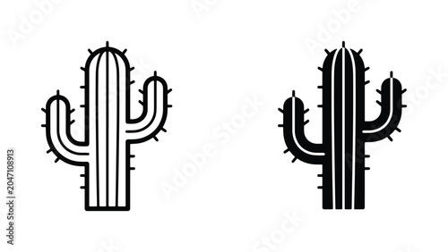 Tableau sur toile Saguaro Cactus Icons, Desert Plant Vector Art, Arid Flora Graphics, Southwestern