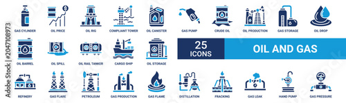Fotografie Oil and gas icon set