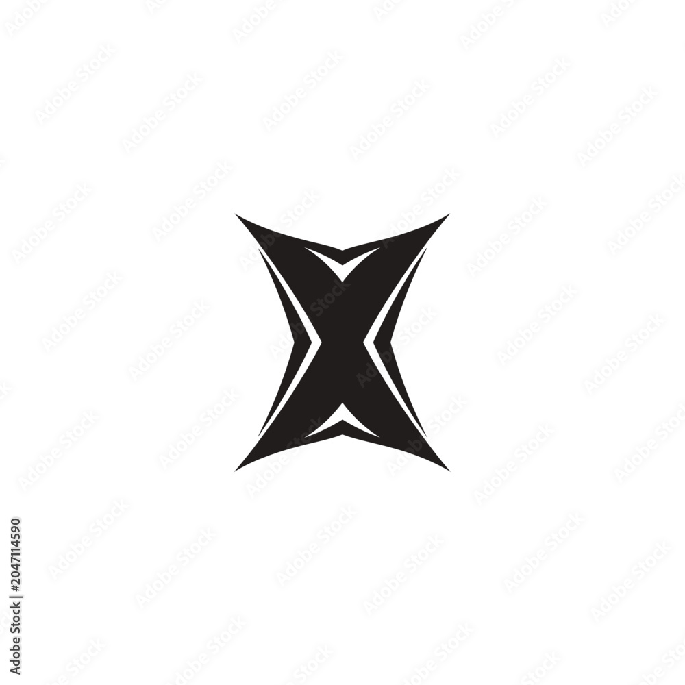 Obraz premium Abstract black and white geometric design with sharp angles and symmetrical pattern