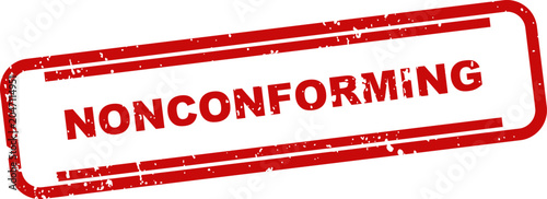 Foto Red rubber stamp text 'nonconforming' isolated on white quality control rejectio