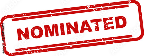 Obraz na płótnie Nominated stamp red ink rectangular rubber seal on white background recognition
