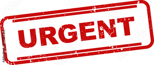 Red rubber stamp with the word urgent isolated on a white background warning sign