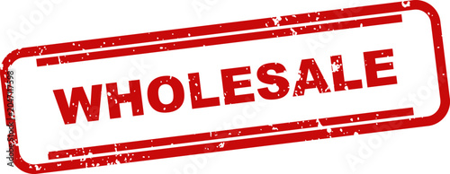 Red wholesale stamp graphic isolated on white discount retail business marketing element