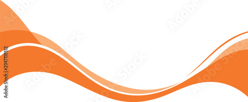 Abstract Orange Wave Background, Flowing Swoosh Ribbon Vector Illustration