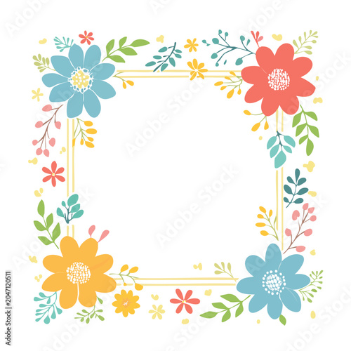 Floral frame with copy space
