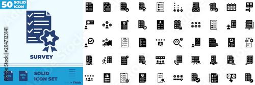 Schilderij op canvas Survey Solid Editable Icons set