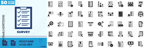 Tableau sur toile Survey Duotone Editable Icons set
