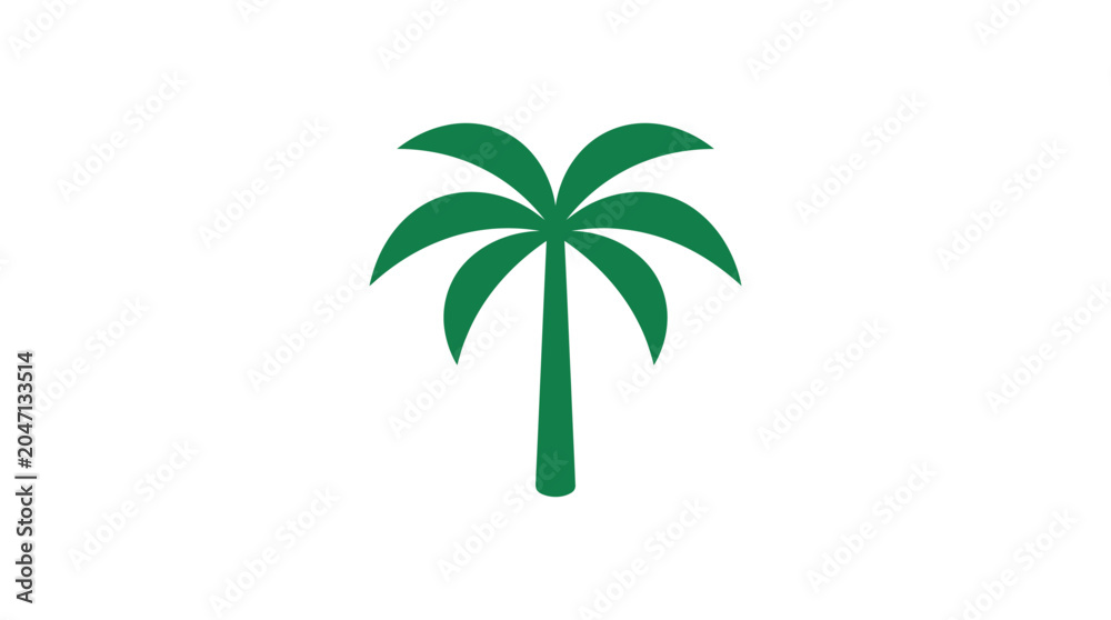 Obraz premium Green Palm Tree Icon Illustration.