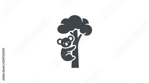 Obraz na płótnie Koala hanging on tree branch.
