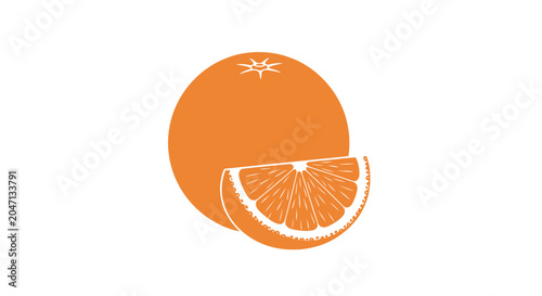 Orange fruit with a slice cut.