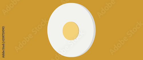 Tableau sur toile Set of boiled eggs, half, sliced isolated white background.eps,10