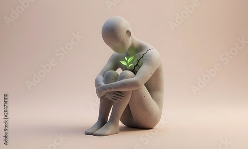 wooden dummy with green eyes