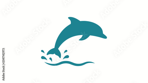 Tableau sur toile Dolphin jumping out of water.