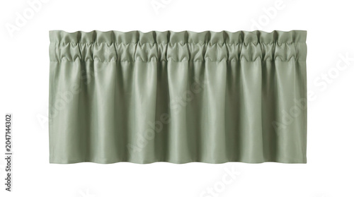 Sage green window curtain valance isolated on transparent background