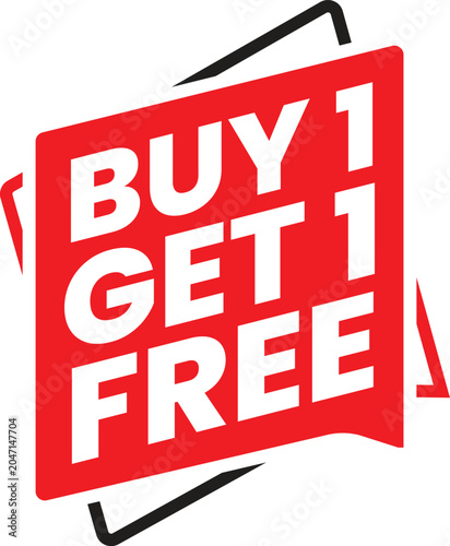 Obraz na płótnie Buy 1 Get 1 Free promotional sticker vector