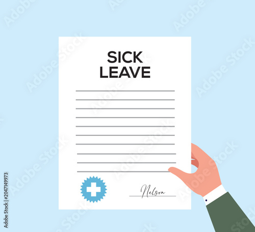 Fotografía sick leave document illustration information injury medicine occupational workpl