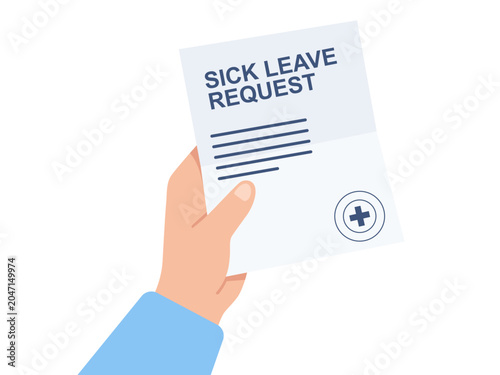 Cuadro en lienzo sick leave document illustration information injury medicine occupational workpl