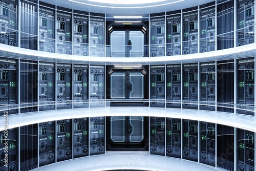 Concept interior big data center server
