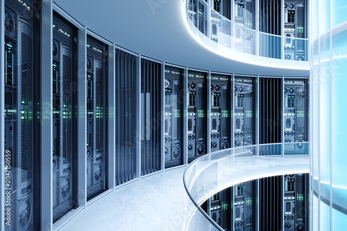 Concept interior big data center server